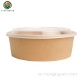Miljövänlig rund Kraft Paper Bento Lunch Box